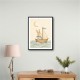 Rabbit in a Boat Nursery Wall Art