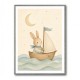Rabbit in a Boat Nursery Wall Art