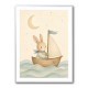 Rabbit in a Boat Nursery Wall Art