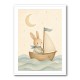 Rabbit in a Boat Nursery Wall Art