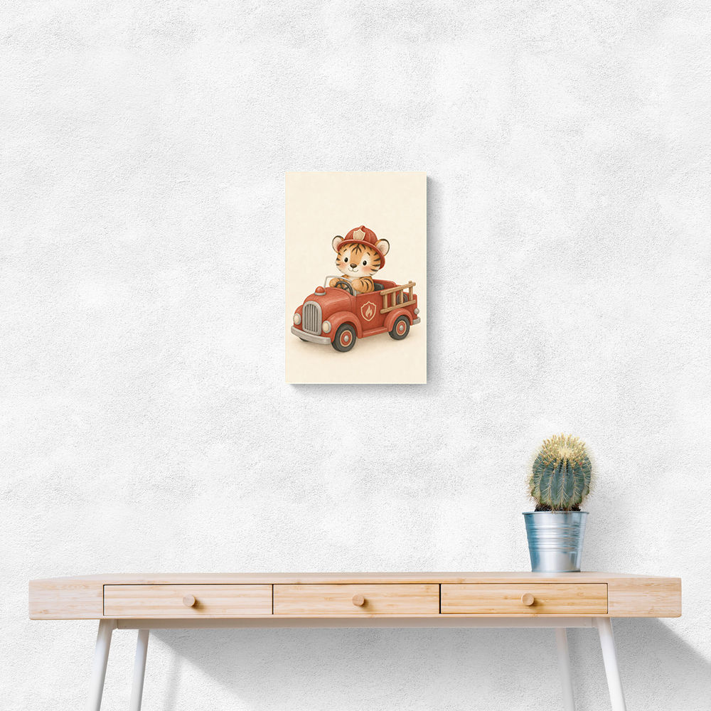 Tiger Fire Truck Nursery Wall Art