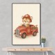 Tiger Fire Truck Nursery Wall Art