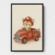 Tiger Fire Truck Nursery Wall Art