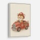 Tiger Fire Truck Nursery Wall Art