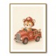Tiger Fire Truck Nursery Wall Art