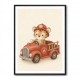 Tiger Fire Truck Nursery Wall Art