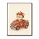 Tiger Fire Truck Nursery Wall Art