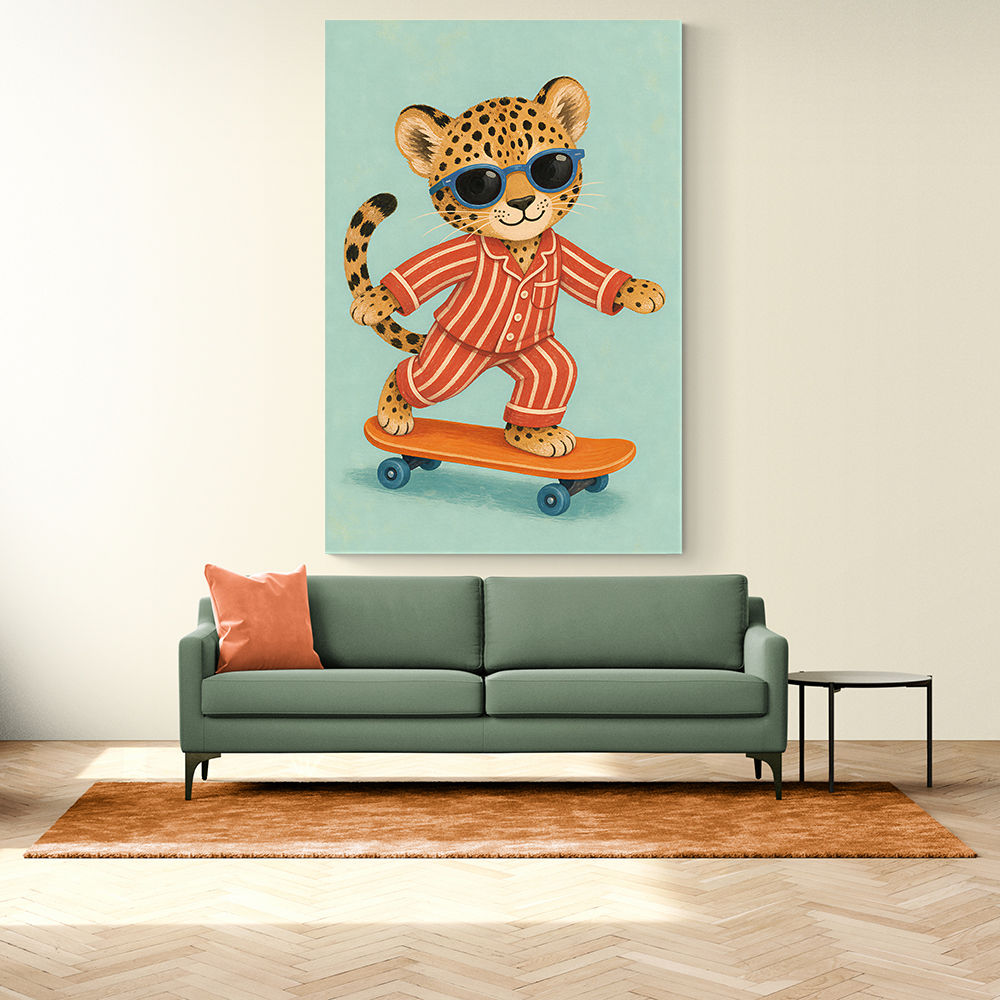 Skateboarding Leopard