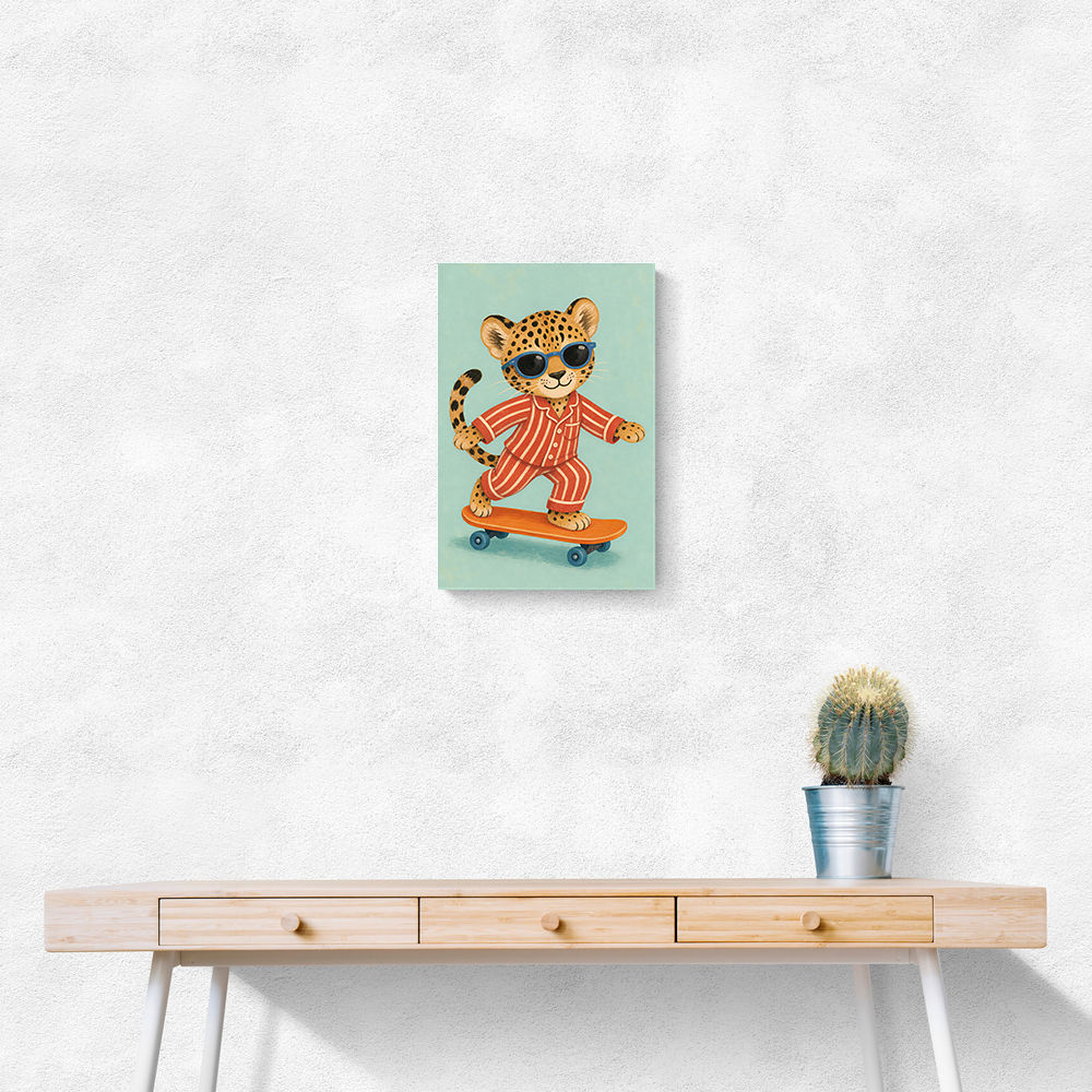 Skateboarding Leopard