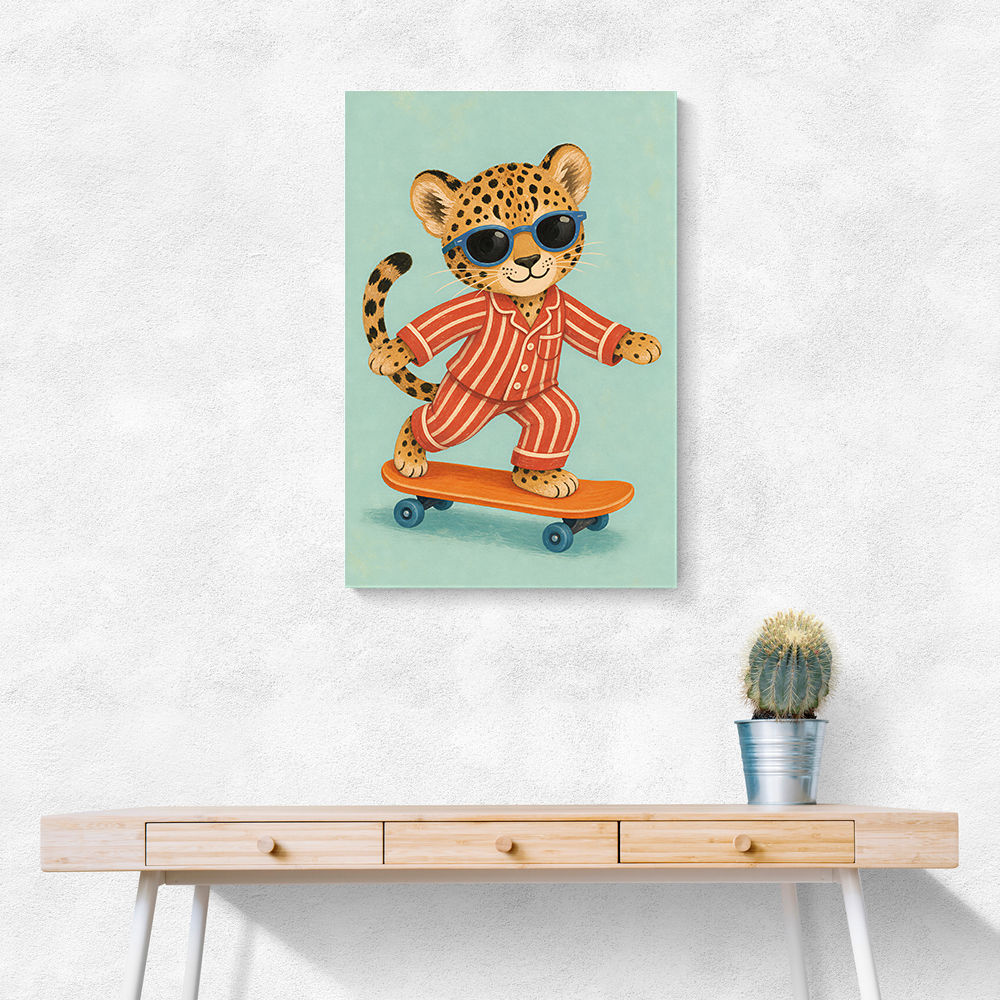 Skateboarding Leopard