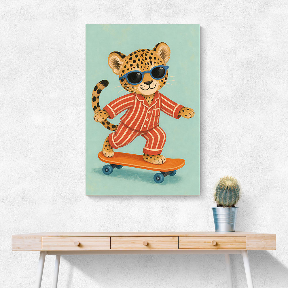 Skateboarding Leopard