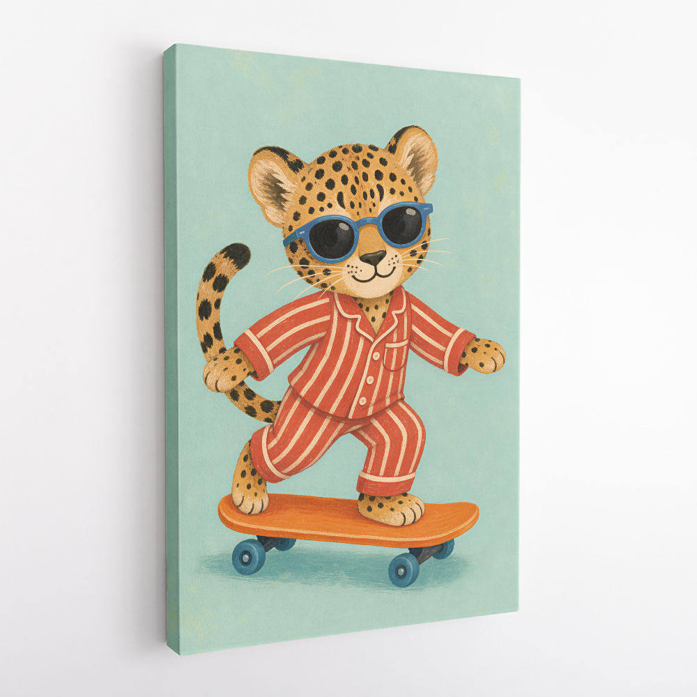 Skateboarding Leopard