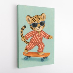 Skateboarding Leopard