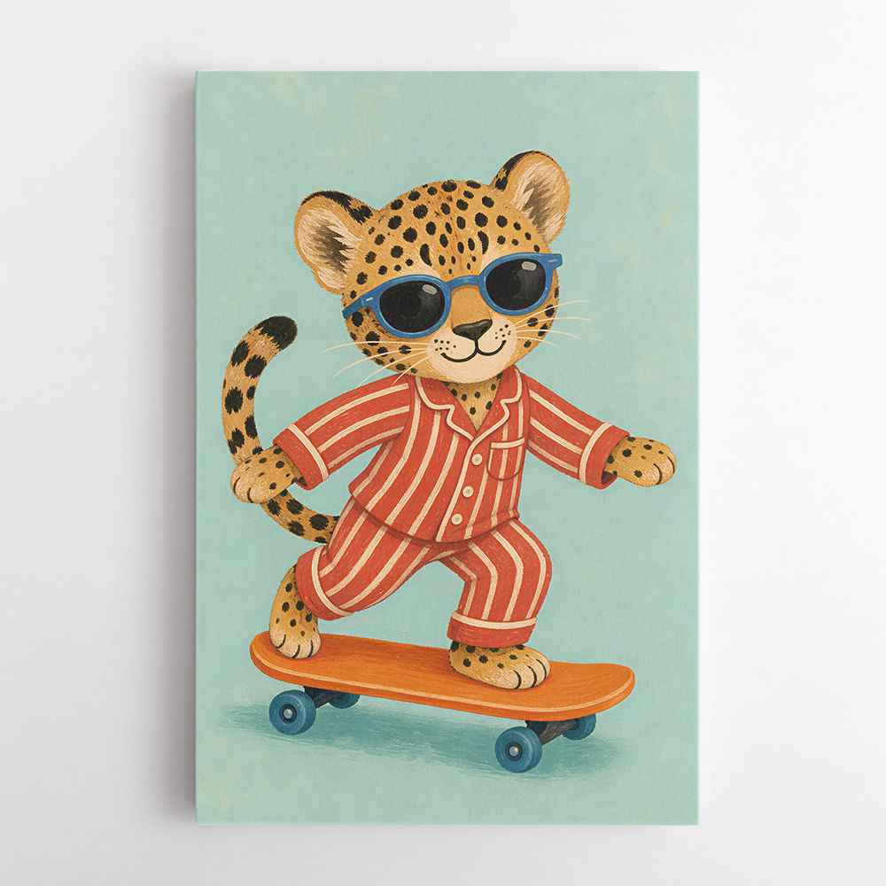 Skateboarding Leopard