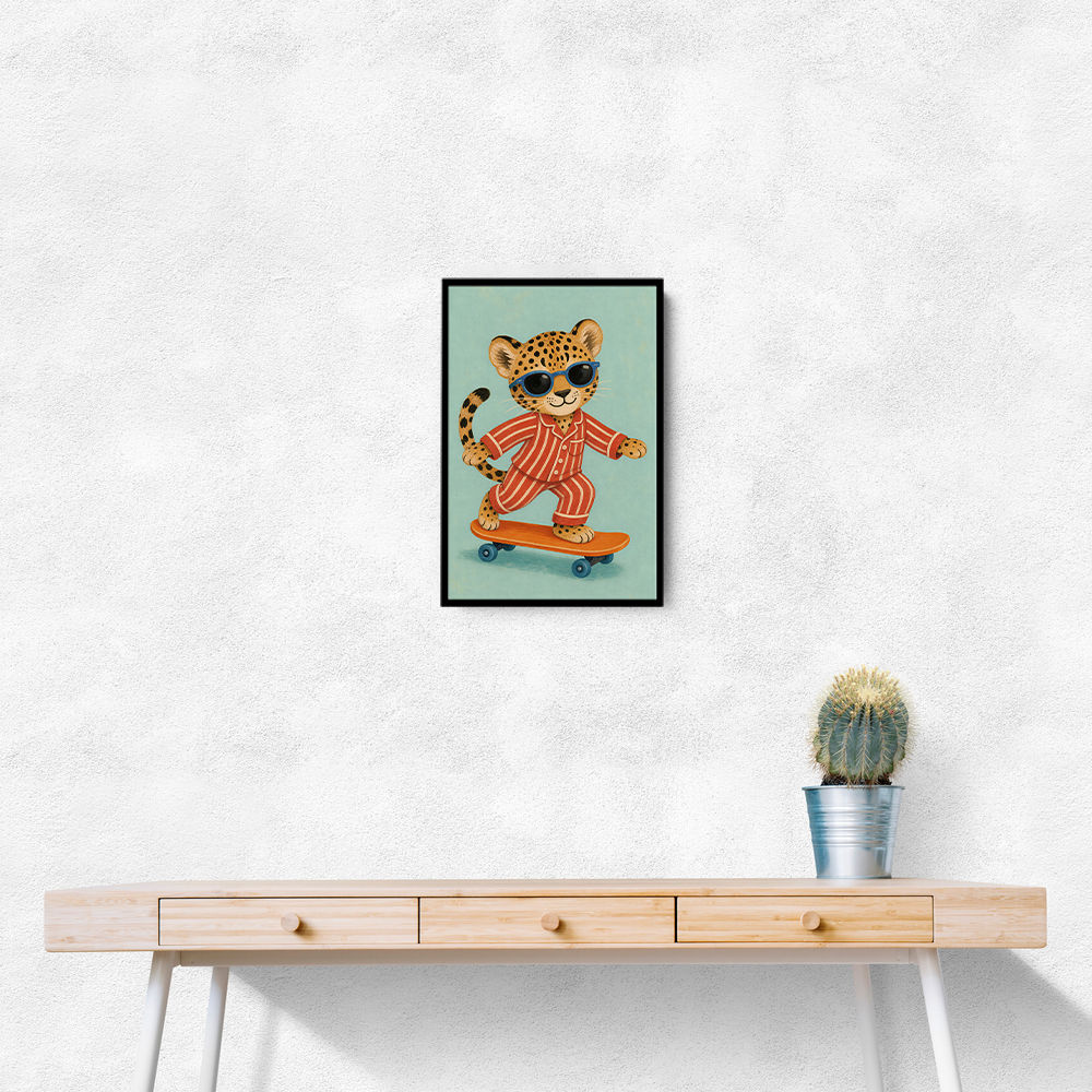 Skateboarding Leopard