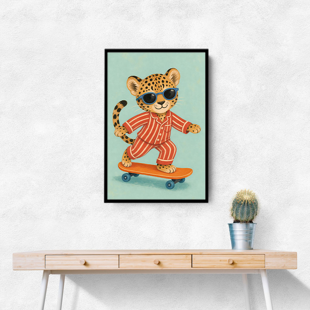 Skateboarding Leopard