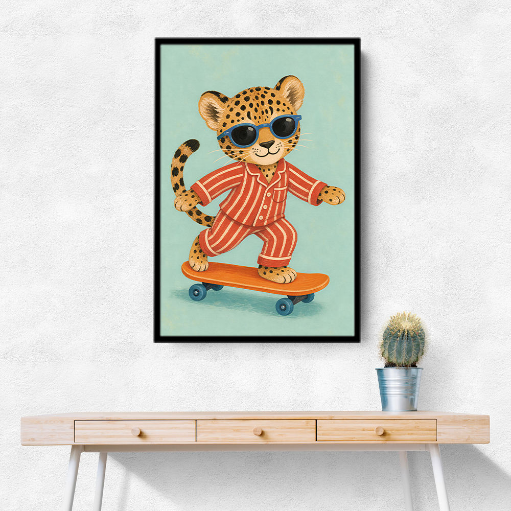 Skateboarding Leopard