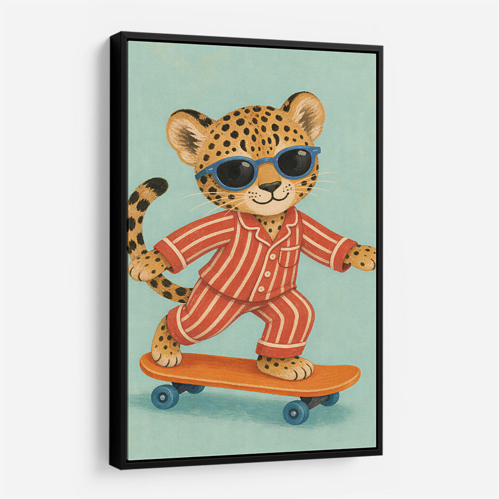 Skateboarding Leopard