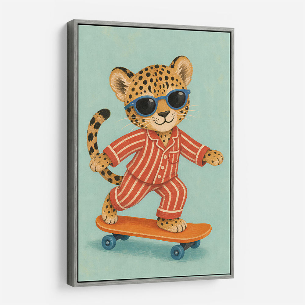 Skateboarding Leopard