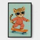 Skateboarding Leopard