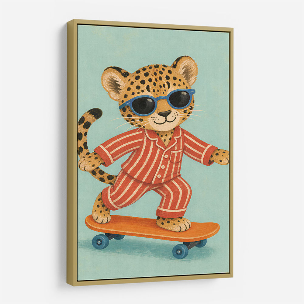 Skateboarding Leopard
