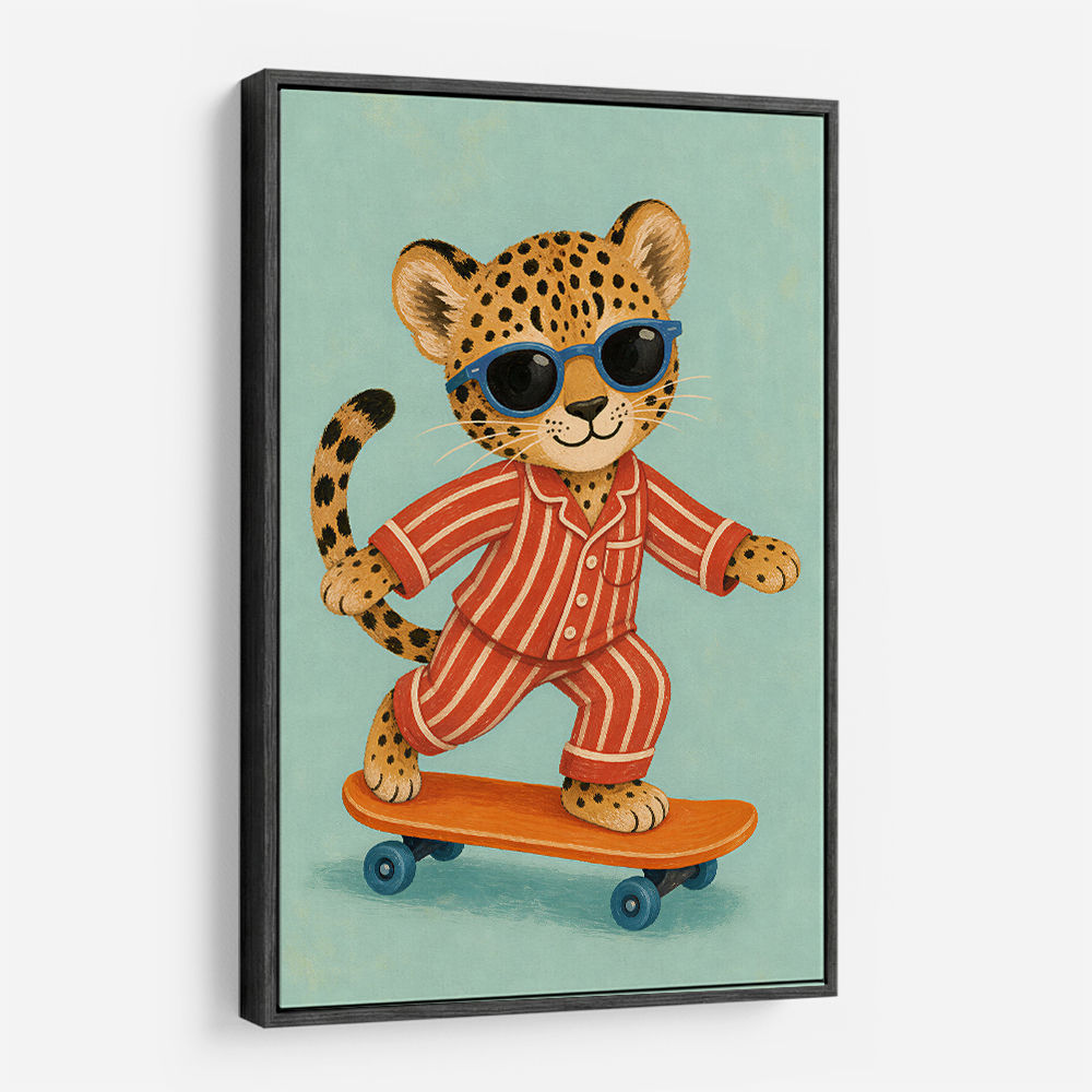 Skateboarding Leopard