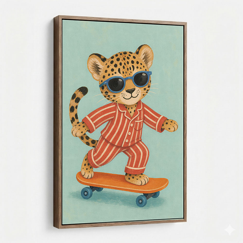 Skateboarding Leopard