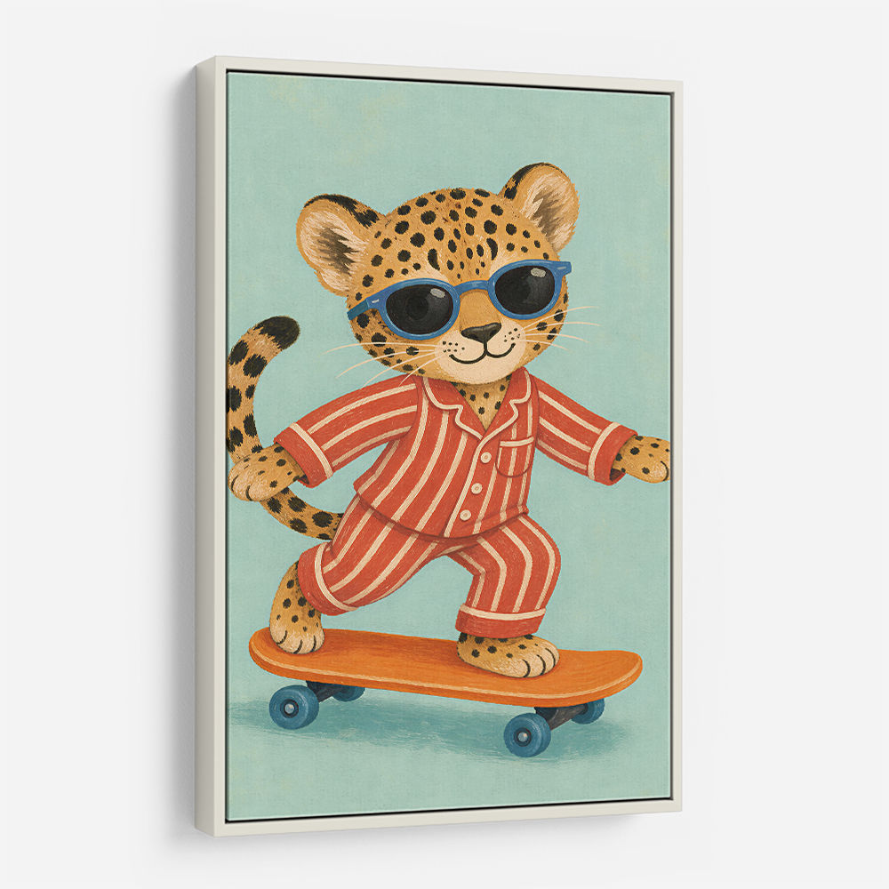 Skateboarding Leopard