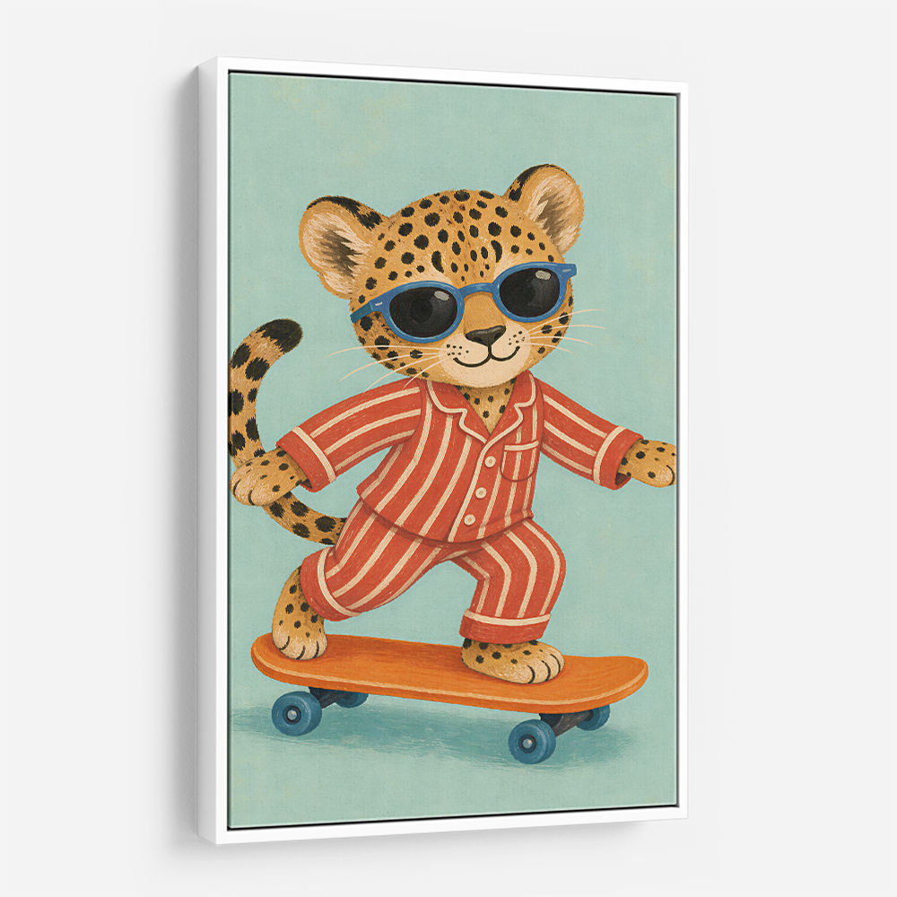 Skateboarding Leopard