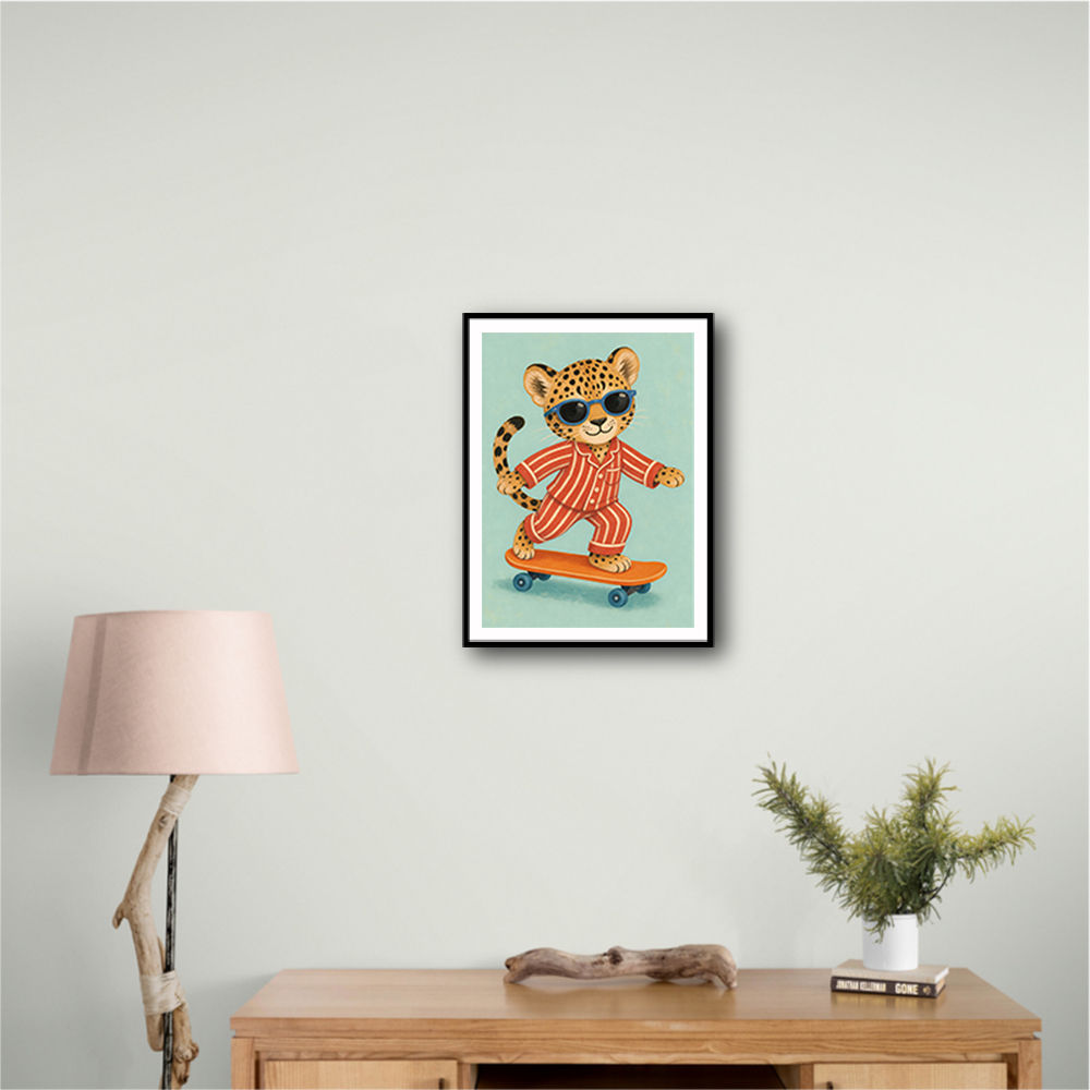 Skateboarding Leopard