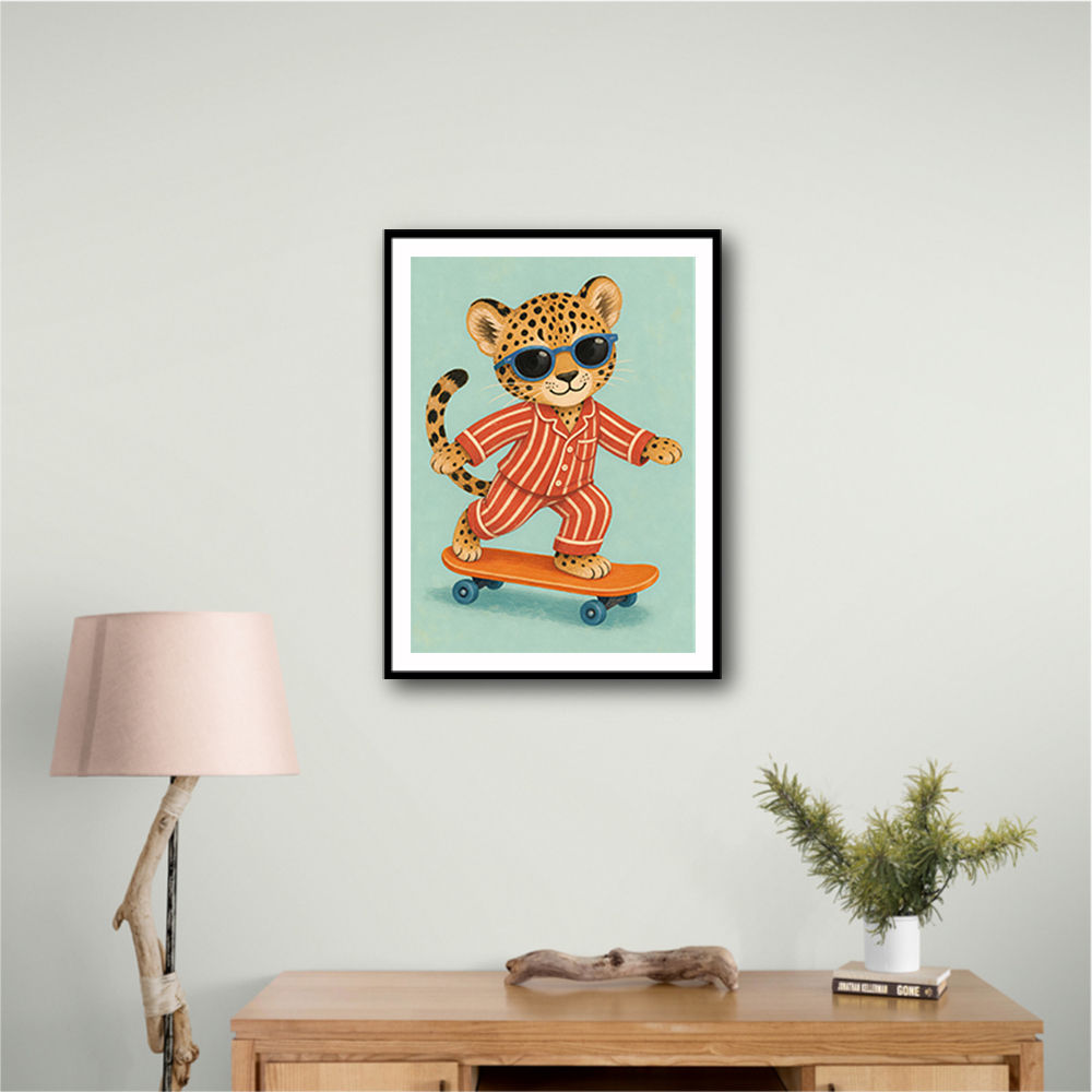 Skateboarding Leopard