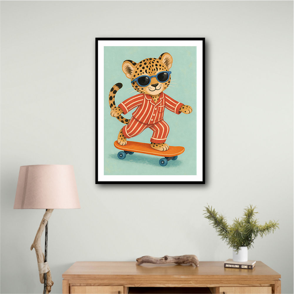 Skateboarding Leopard