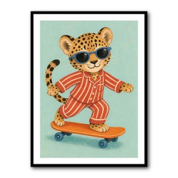 Skateboarding Leopard