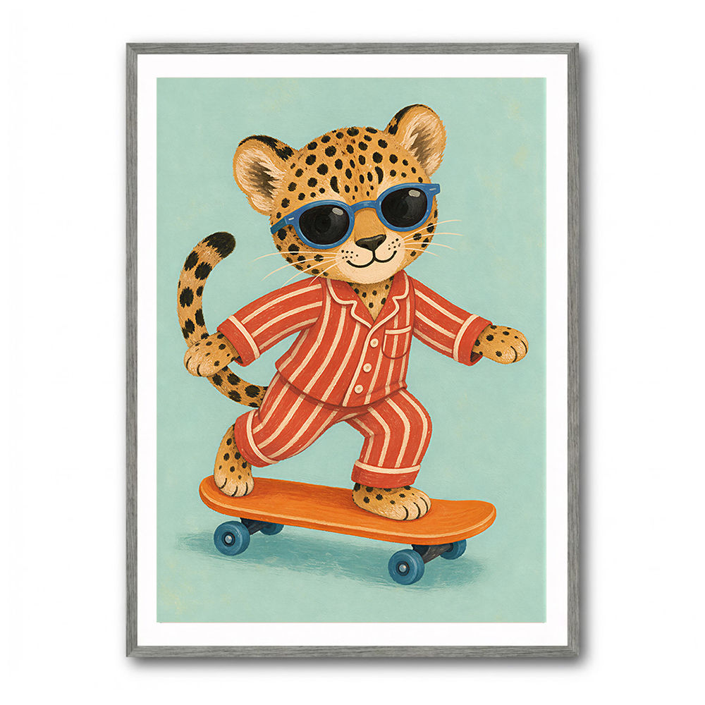 Skateboarding Leopard