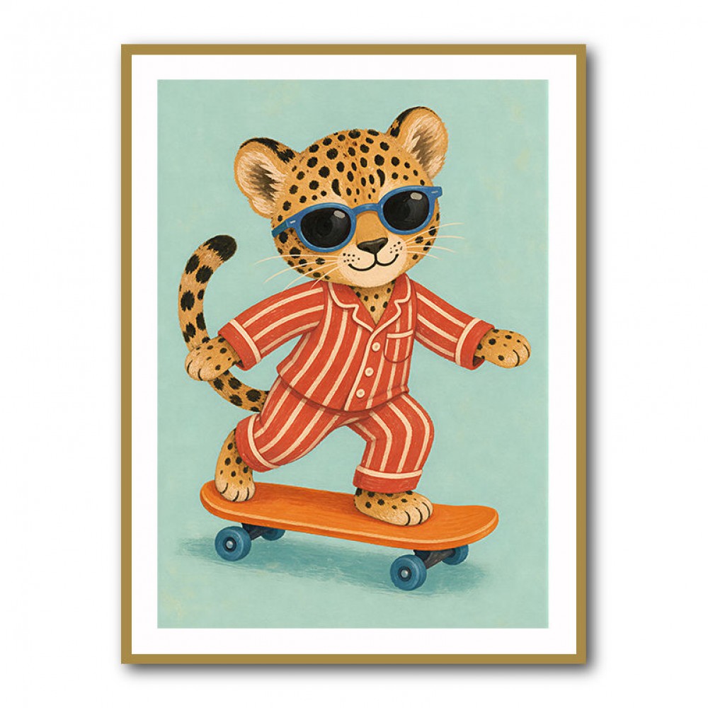 Skateboarding Leopard