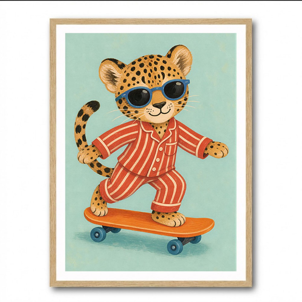 Skateboarding Leopard