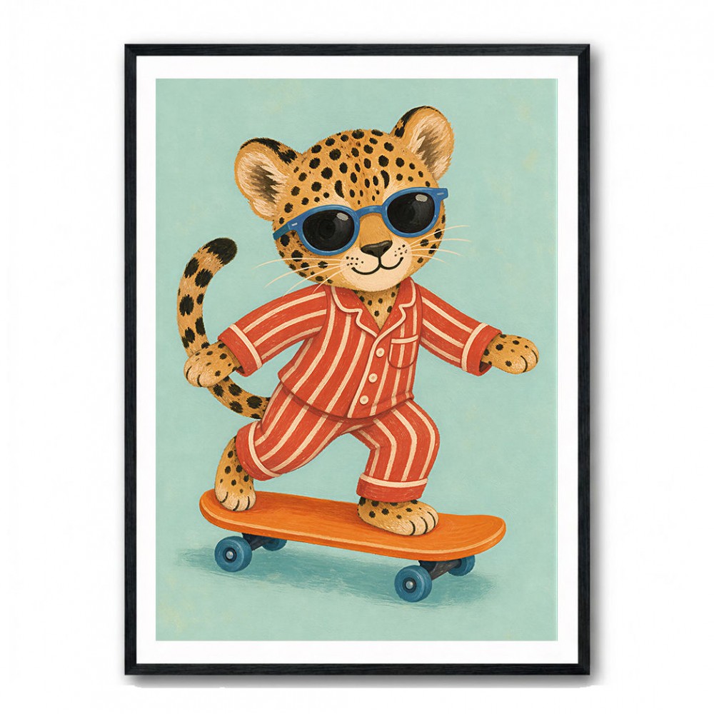Skateboarding Leopard