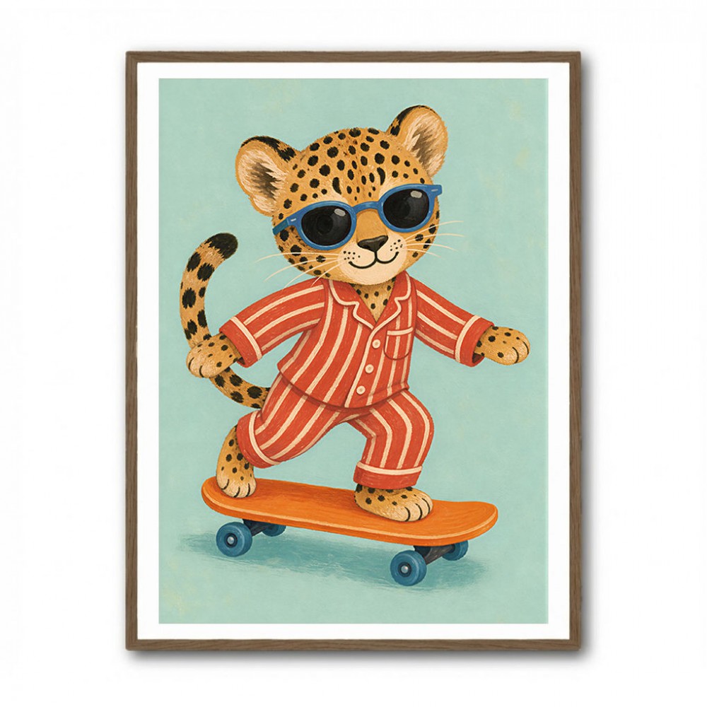 Skateboarding Leopard