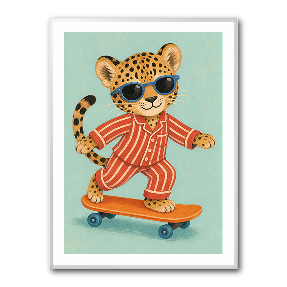 Skateboarding Leopard