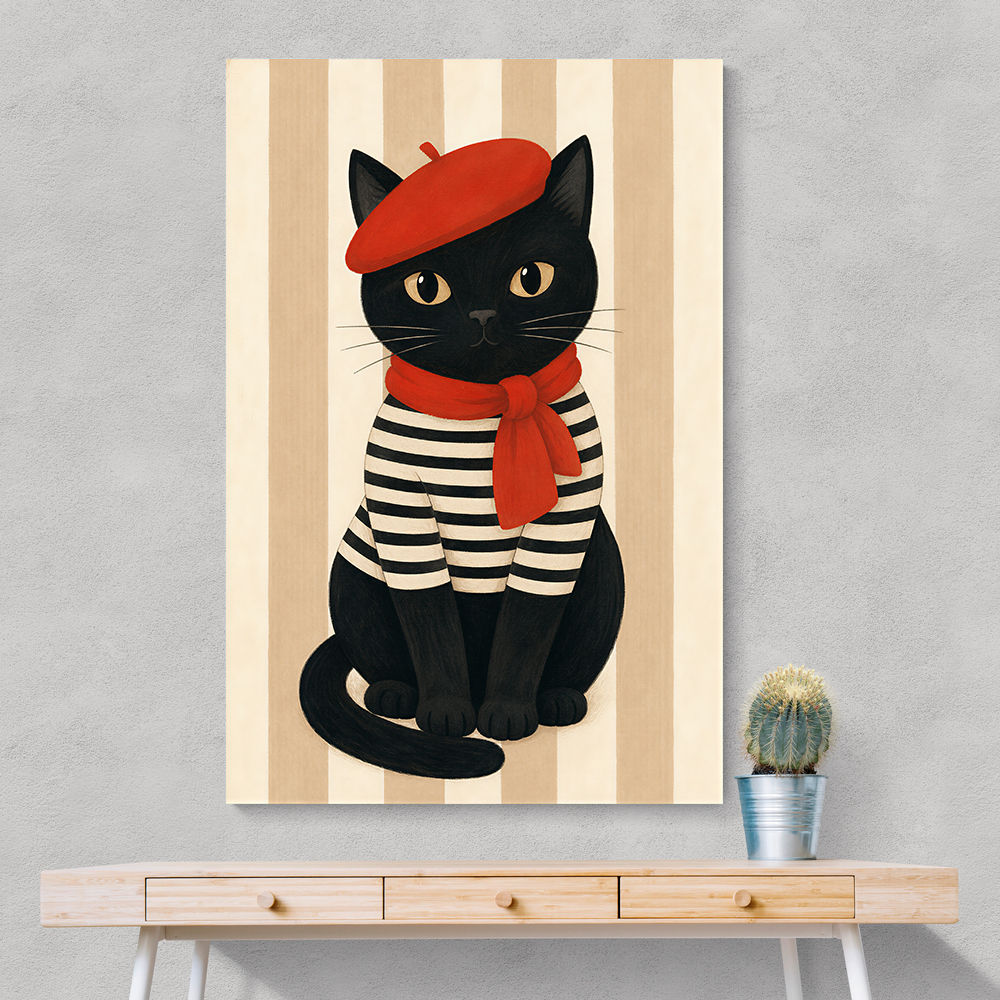 French Cat With Scarf