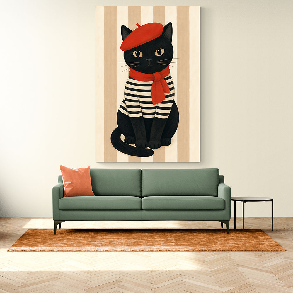 French Cat With Scarf