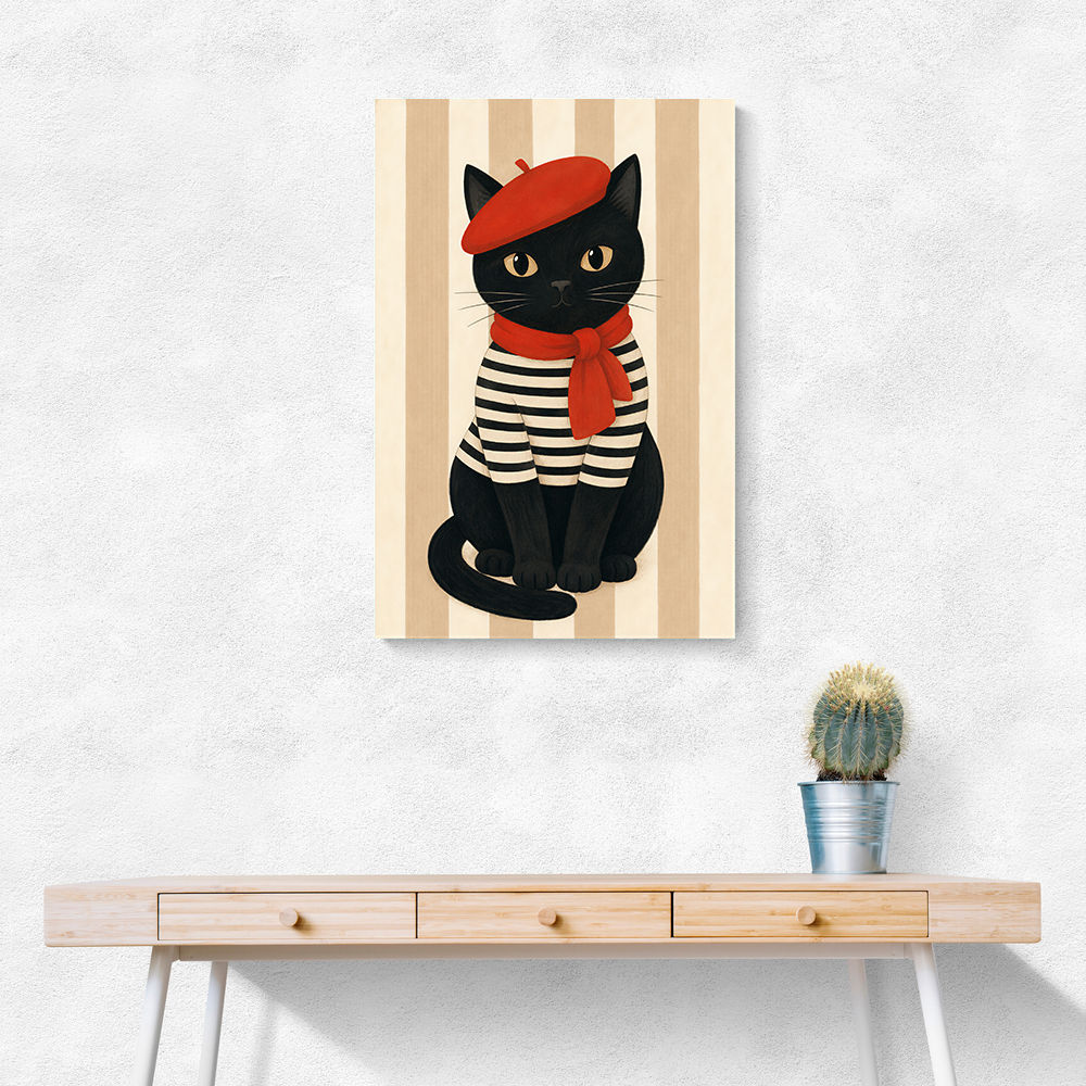 French Cat With Scarf