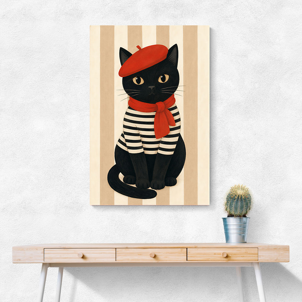 French Cat With Scarf