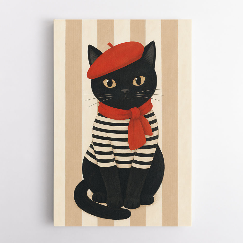 French Cat With Scarf