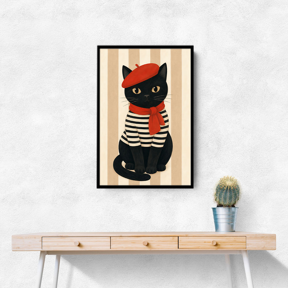 French Cat With Scarf