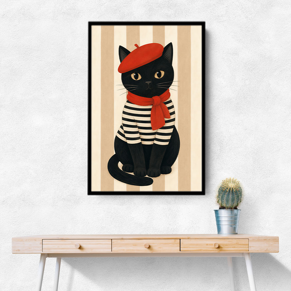 French Cat With Scarf