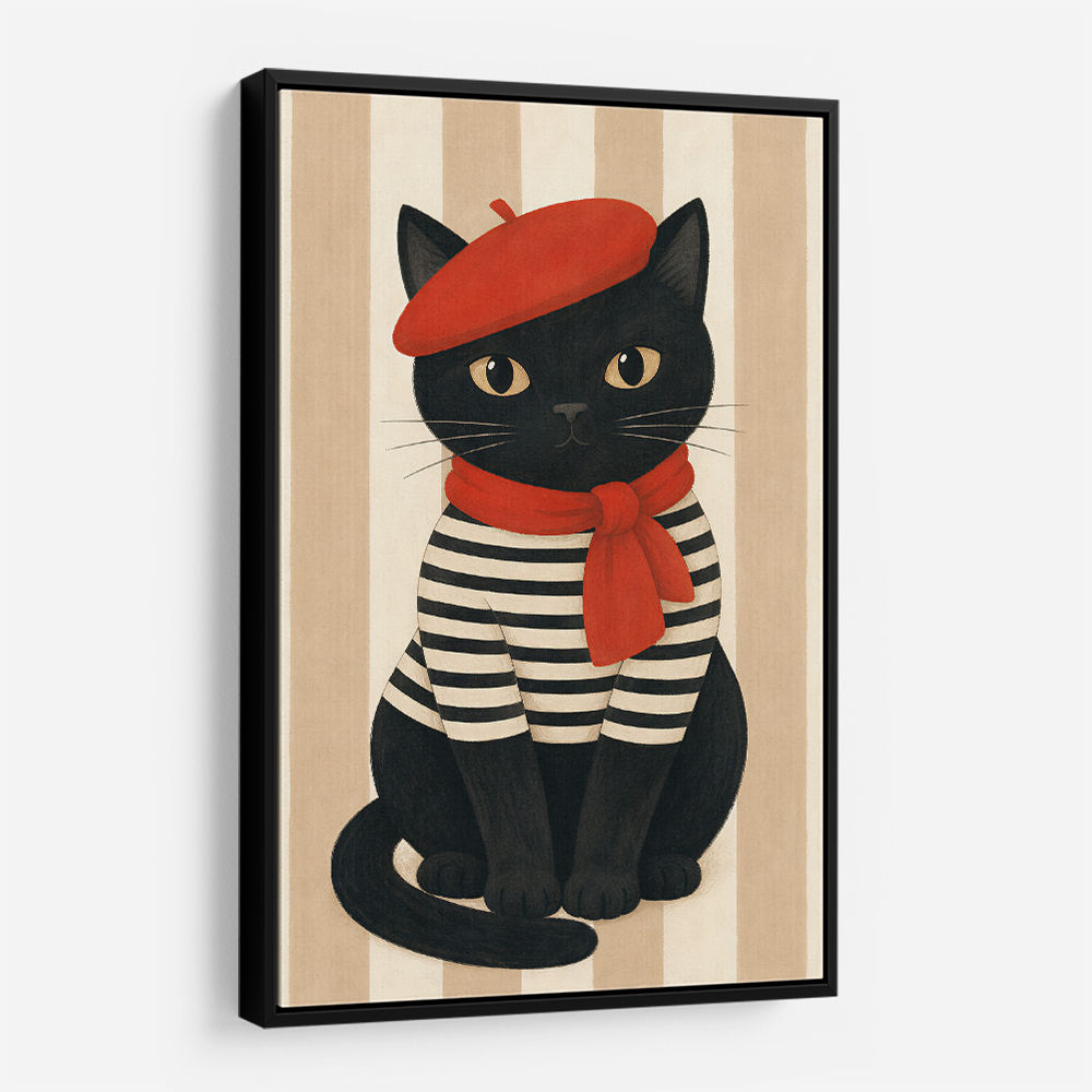 French Cat With Scarf