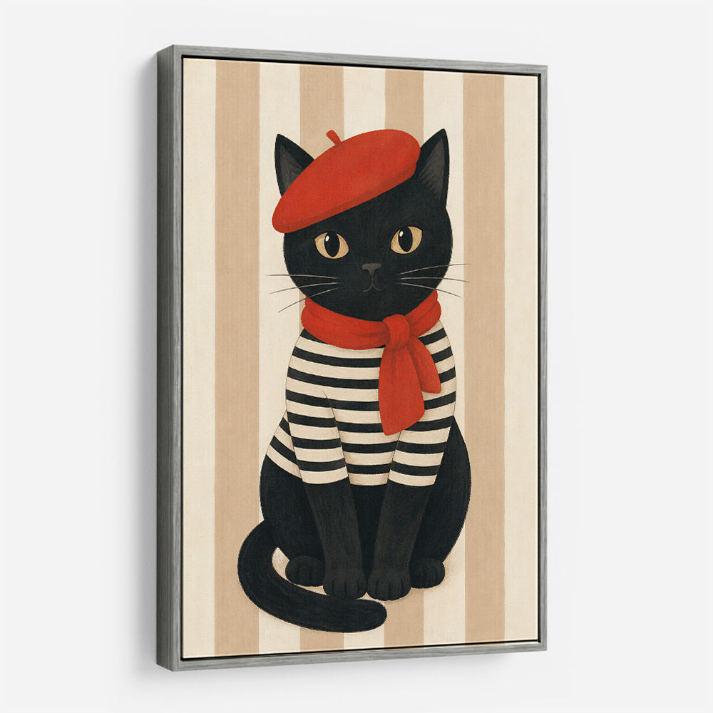 French Cat With Scarf