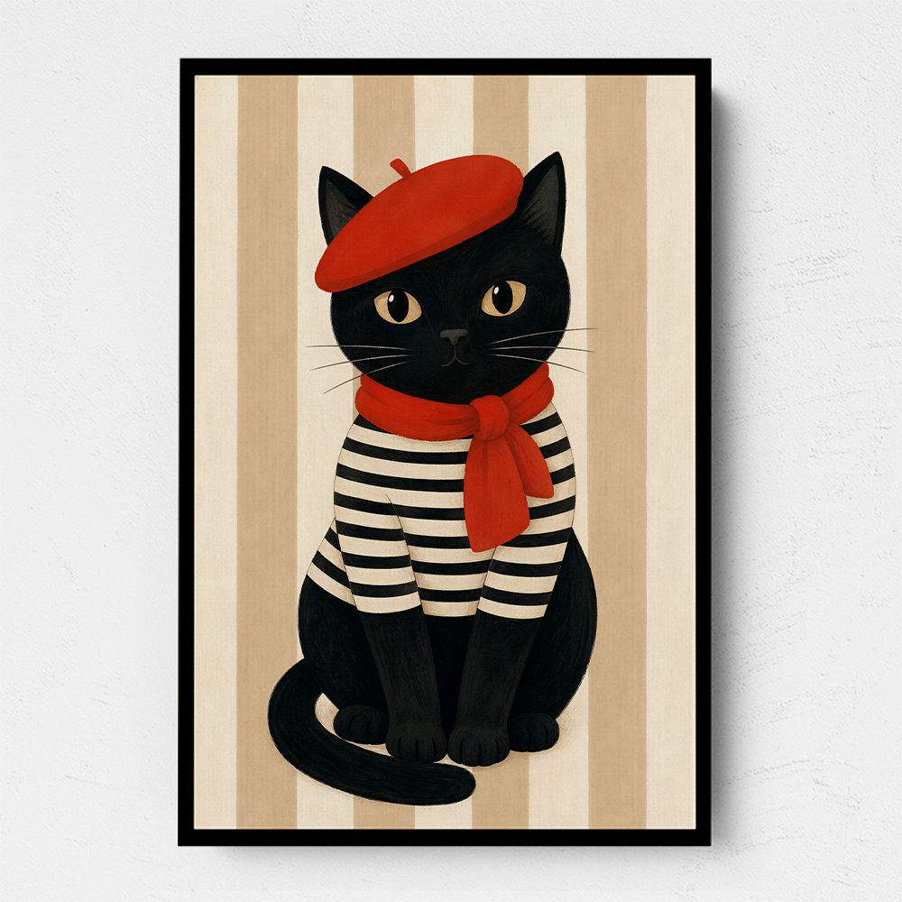 French Cat With Scarf