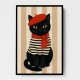 French Cat With Scarf